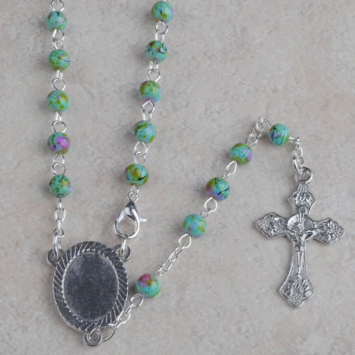 ,galss beads rosary